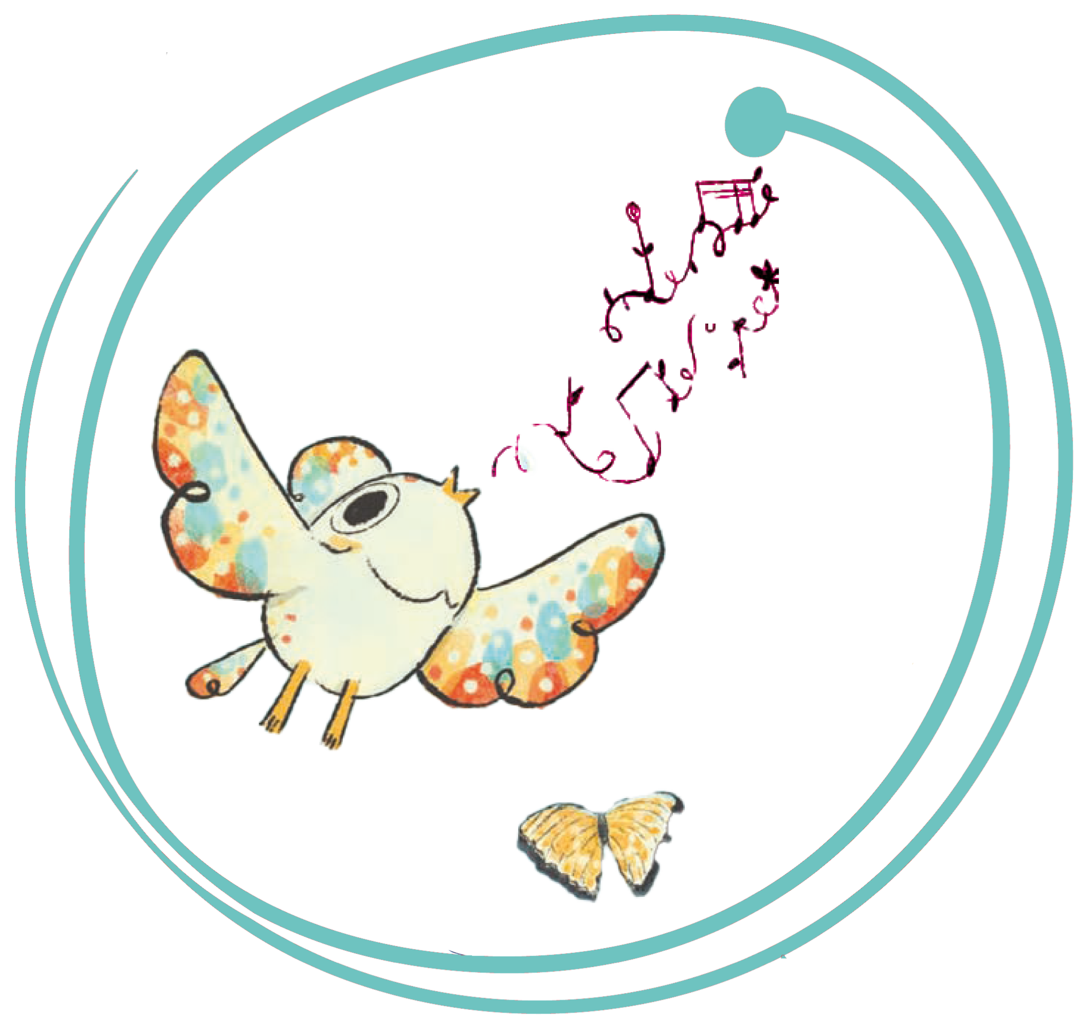 Imatge de l'ocelleta Salam del conte de l'eix d'animació per a petits