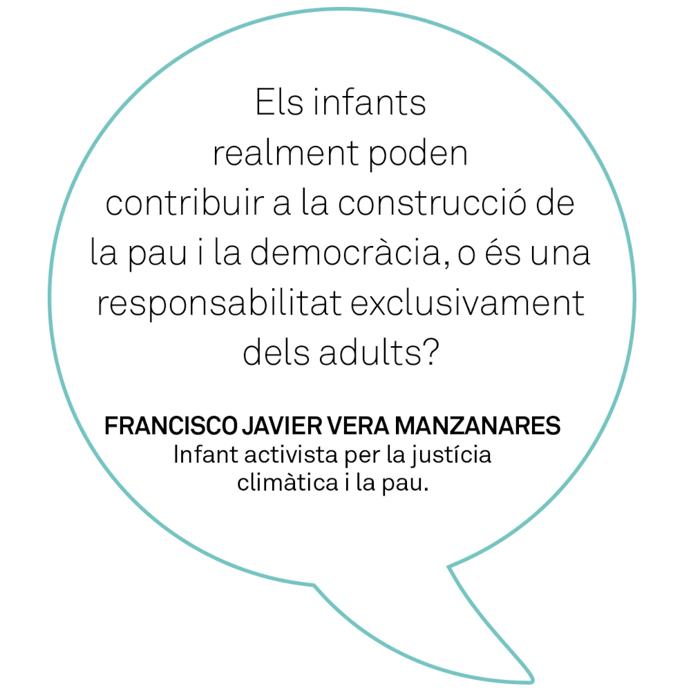 Pregunta a Francisco Javier Manzanares: Els infants realment poden contribuir a la construcció de la pau i la democràcia, o és una responsabilitat exclusivament dels adults?