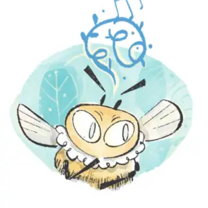 Miniatura abella pensant color