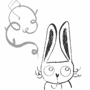 Miniatura conill blanc i negre