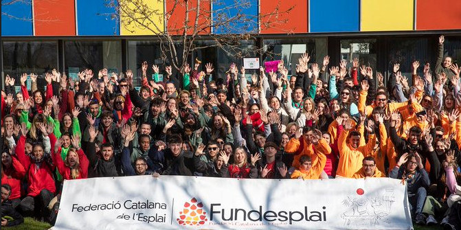 Monitors i monitores de la Federació Catalana de l'Esplai en una trobada a Centre Esplai